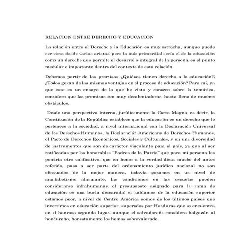 Relacion entre derecho y educacion