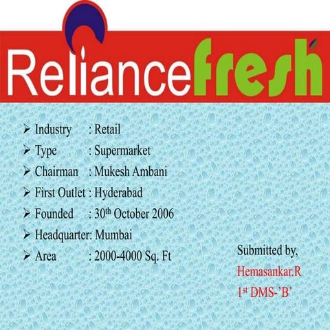 Success story of Relaince by hemasankar