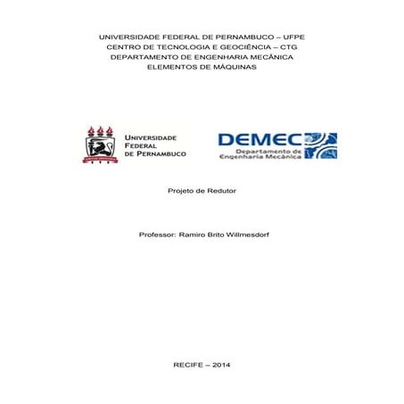 Redutor de velocidade - Relatório