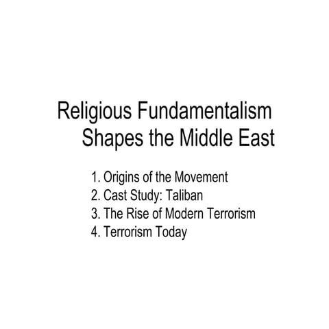 MIddle East Unit, Islamic Fundamentalism
