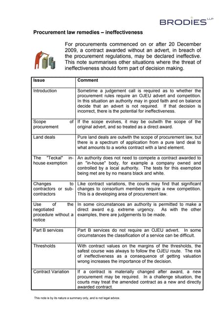 Remedies   guidance 2 - ineffectiveness
