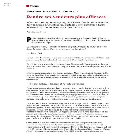 Rendre ses vendeurs plus efficace