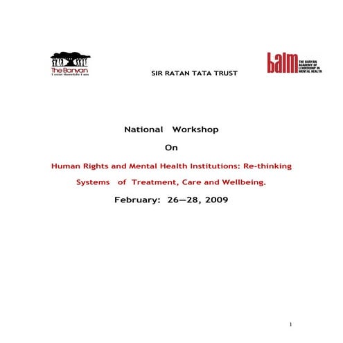 Report on' human rights in mental institutions' workshop