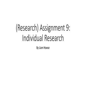 Research) assignment 9