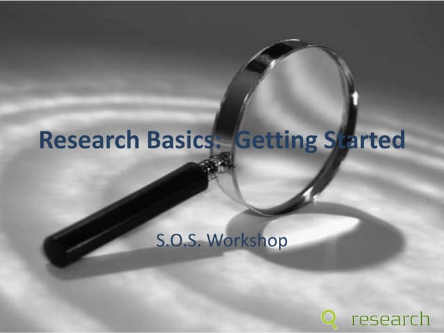 Research Basics: The Research Process