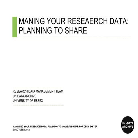 UKDA Research Data Management
