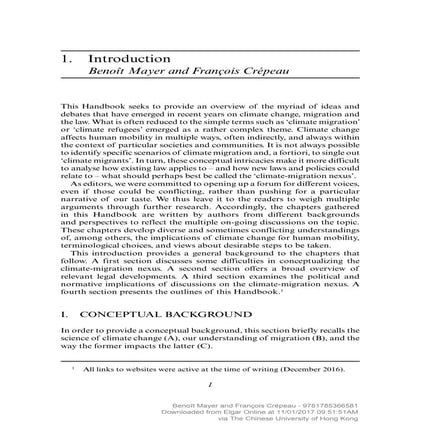 Research Handbook on Climate Change, Migration and the Law - Introduction