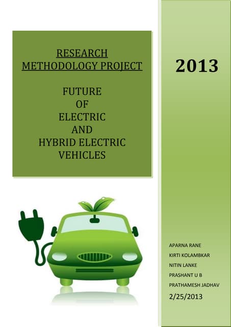 Research Methodology Report on Future of EV(s)