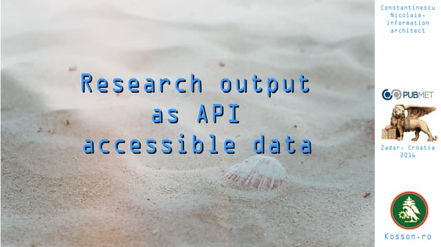 Research output as api accessible data