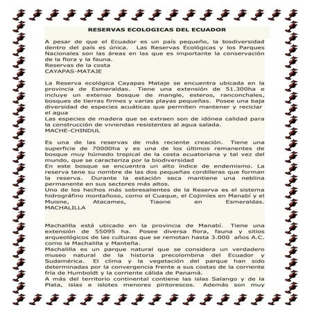 Reservas ecologicas del ecuador
