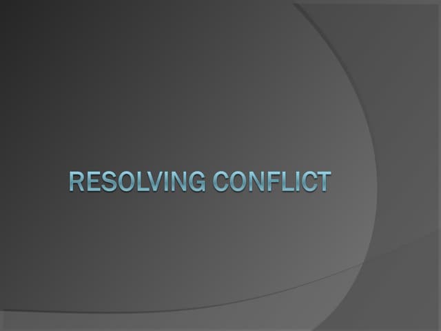 Resolving conflict