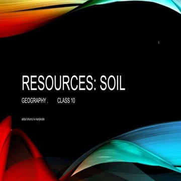Resources: SOIL  IN INDIA