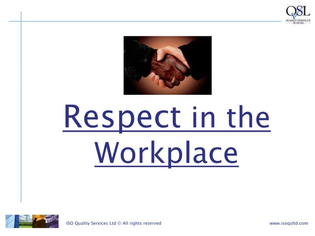 Respect in the workplace presentation