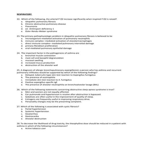 Ganyang MCQ Respiratory