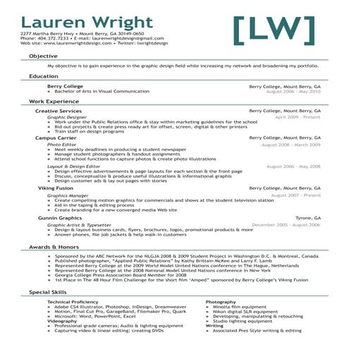 Resume: Lauren Wright