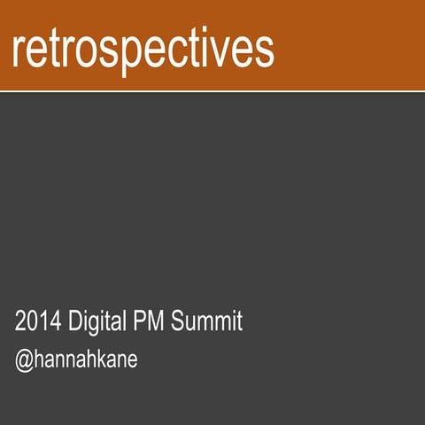 Retrospectives dpm summit