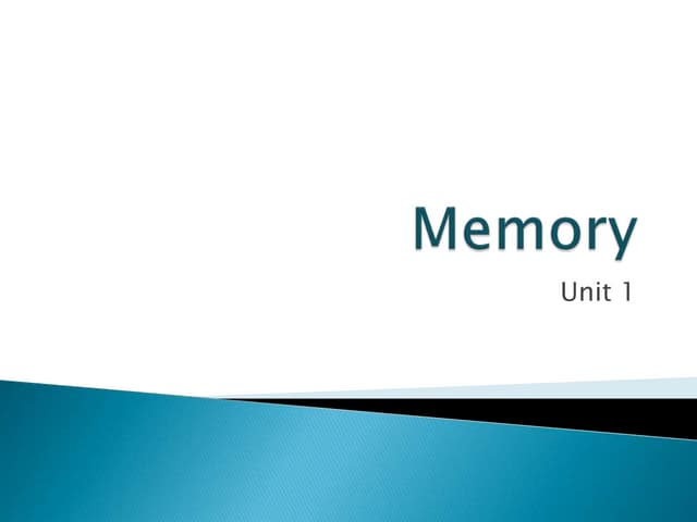 Psychology- Memory