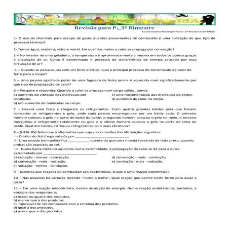 Revisão para p1 3ºbim. 2ºano