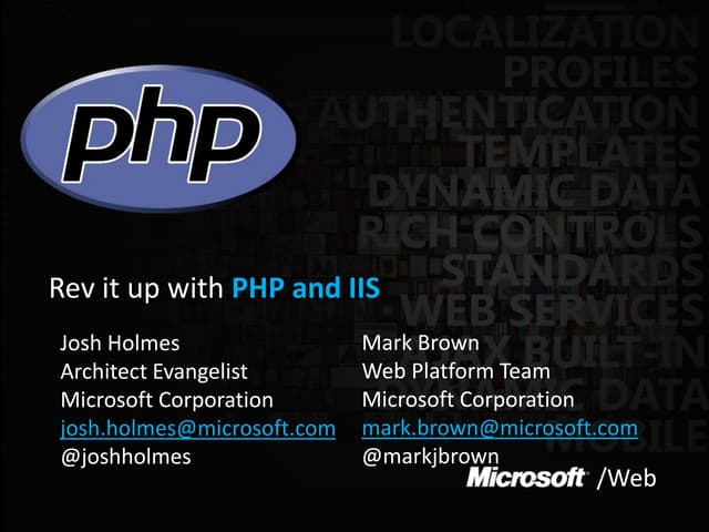Rev it up with php on windows