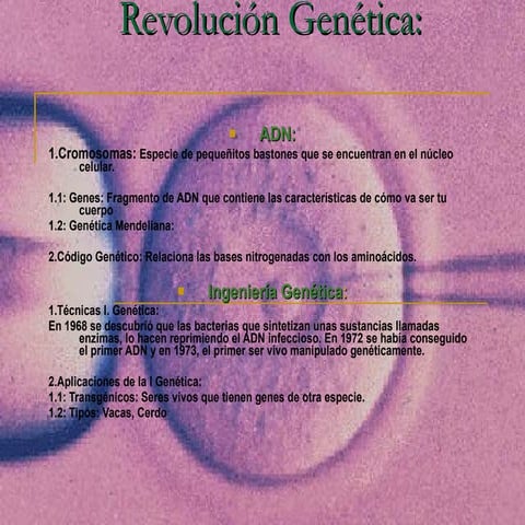 Esquema "REVOLUCIÓN GENETICA"
