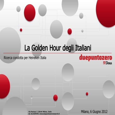 Gli Italiani e la Golden Hour