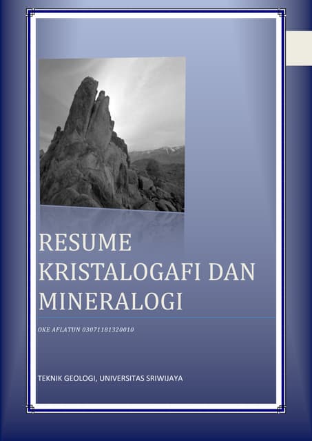 Resume Kristalografi