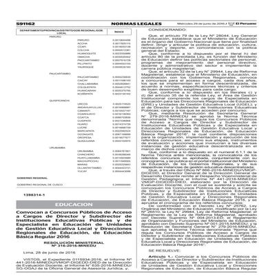 Rm 316-cronograma del concurso especialistas 2016