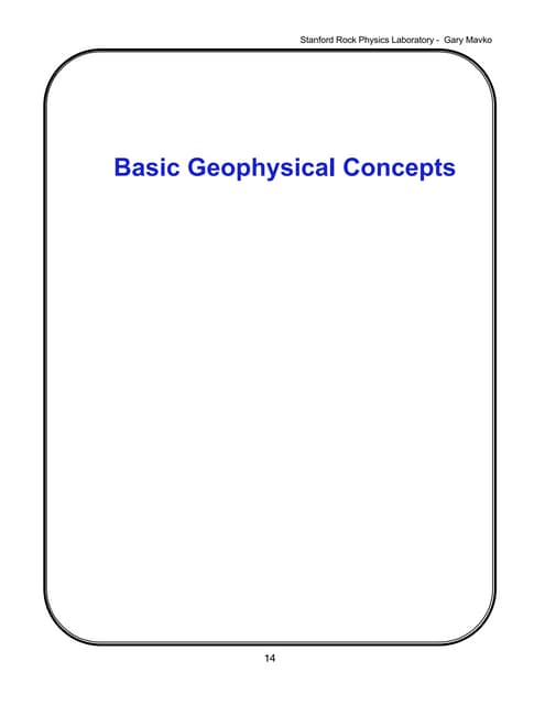 Rock Physics: Basic Concepts