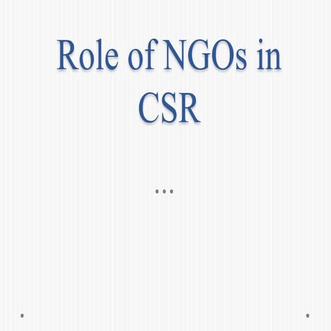 Role of ng os in csr arpit