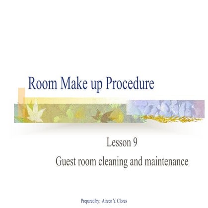 Room make up procedure
