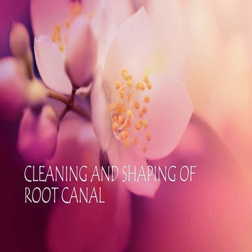cleaning and shaping of root canals in endodontics