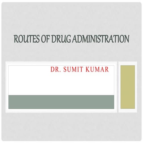 Routes of drug administration 