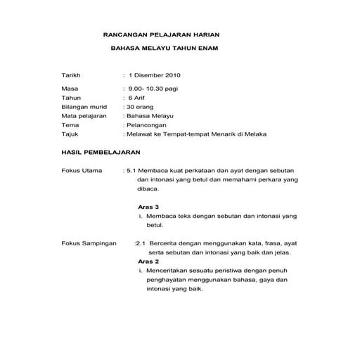 RPH BM Tahun 6