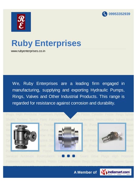 Ruby Enterprises, Roorkee, Hydraulic Pumps & Valves