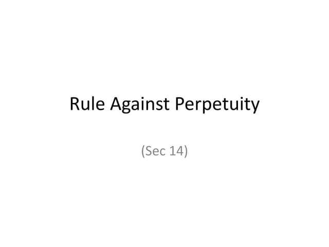 Rule against perpetuity
