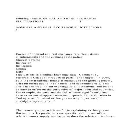 Running head NOMINAL AND REAL EXCHANGE FLUCTUATIONS              .docx