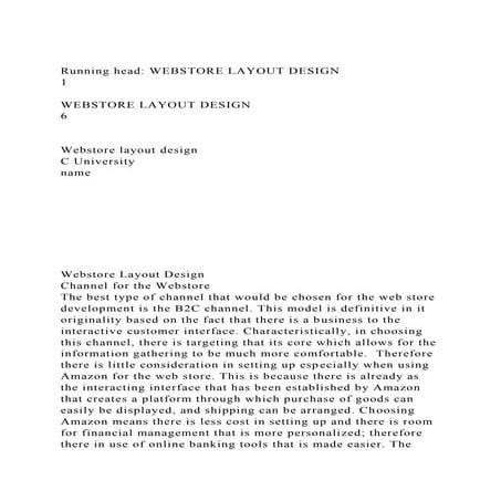Running head WEBSTORE LAYOUT DESIGN                              .docx