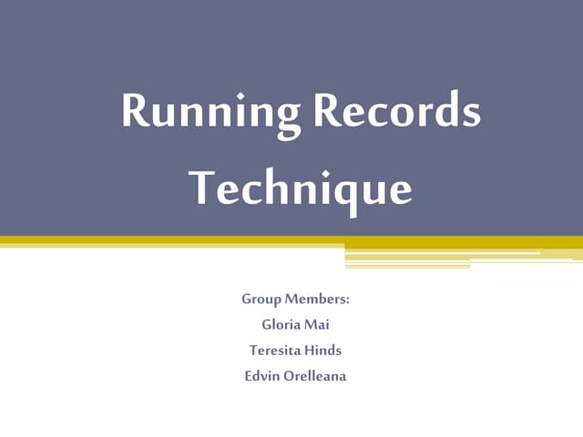 Running records technique