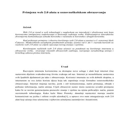 Ruzic primjena web 2.0 alata u oš obrazovanju