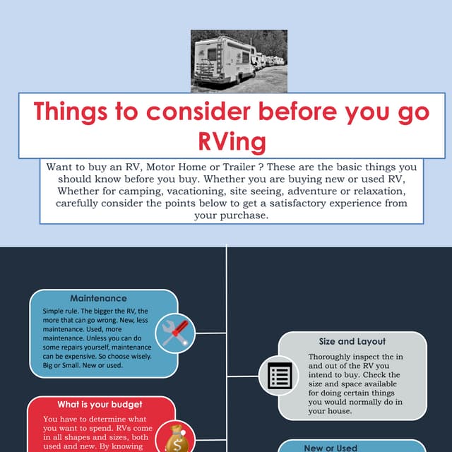 Things to know before buying a RV