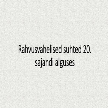 Rv suhted 20saj alg