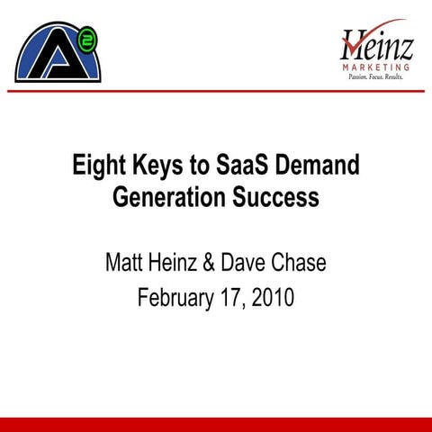 Eight Keys to SaaS Demand Generation Success