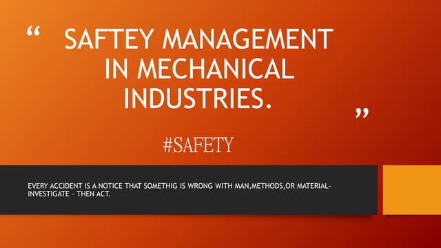 Saftey management
