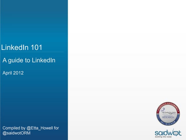 saidWot presents linkedin 101