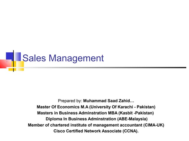 Sales Management Workshop
