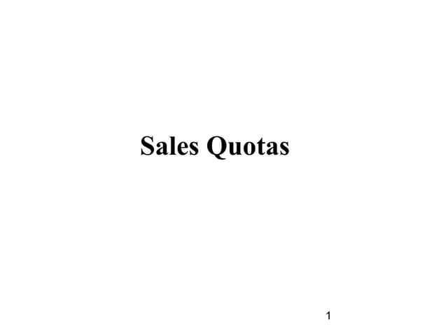 Sales quotas