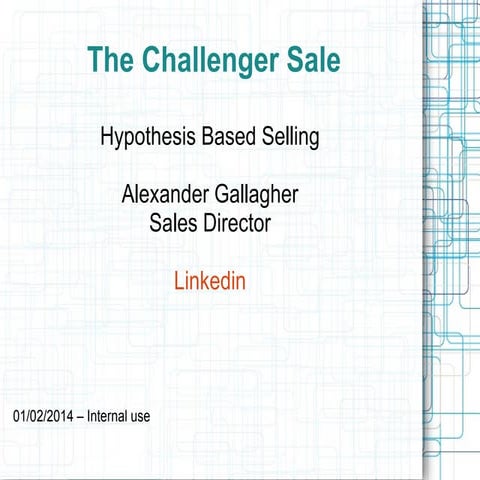 Hypothesis Based Selling