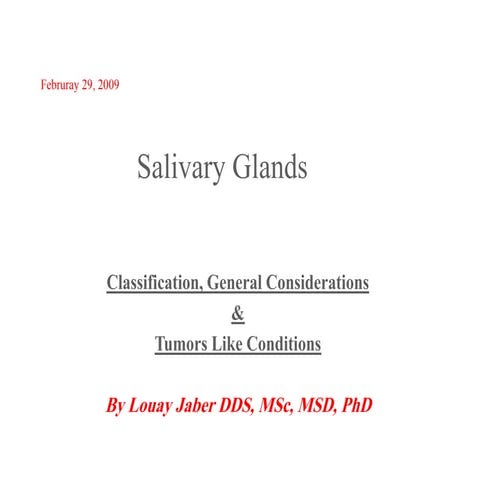 Salivary gland pathoology 1