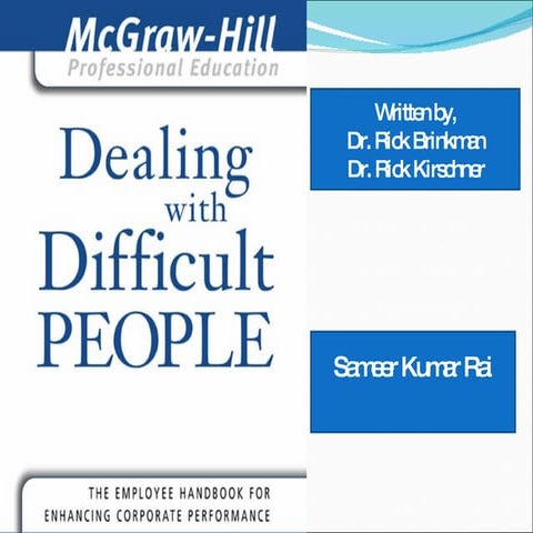DEALING WITH DIFFICULT PEOPLE