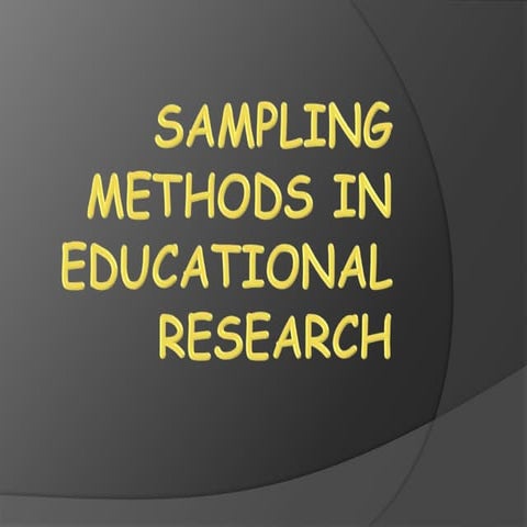 Sampling methods in educational research